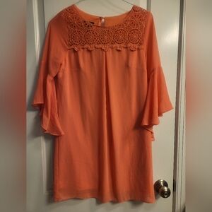 Pink Dress with Lace Detail